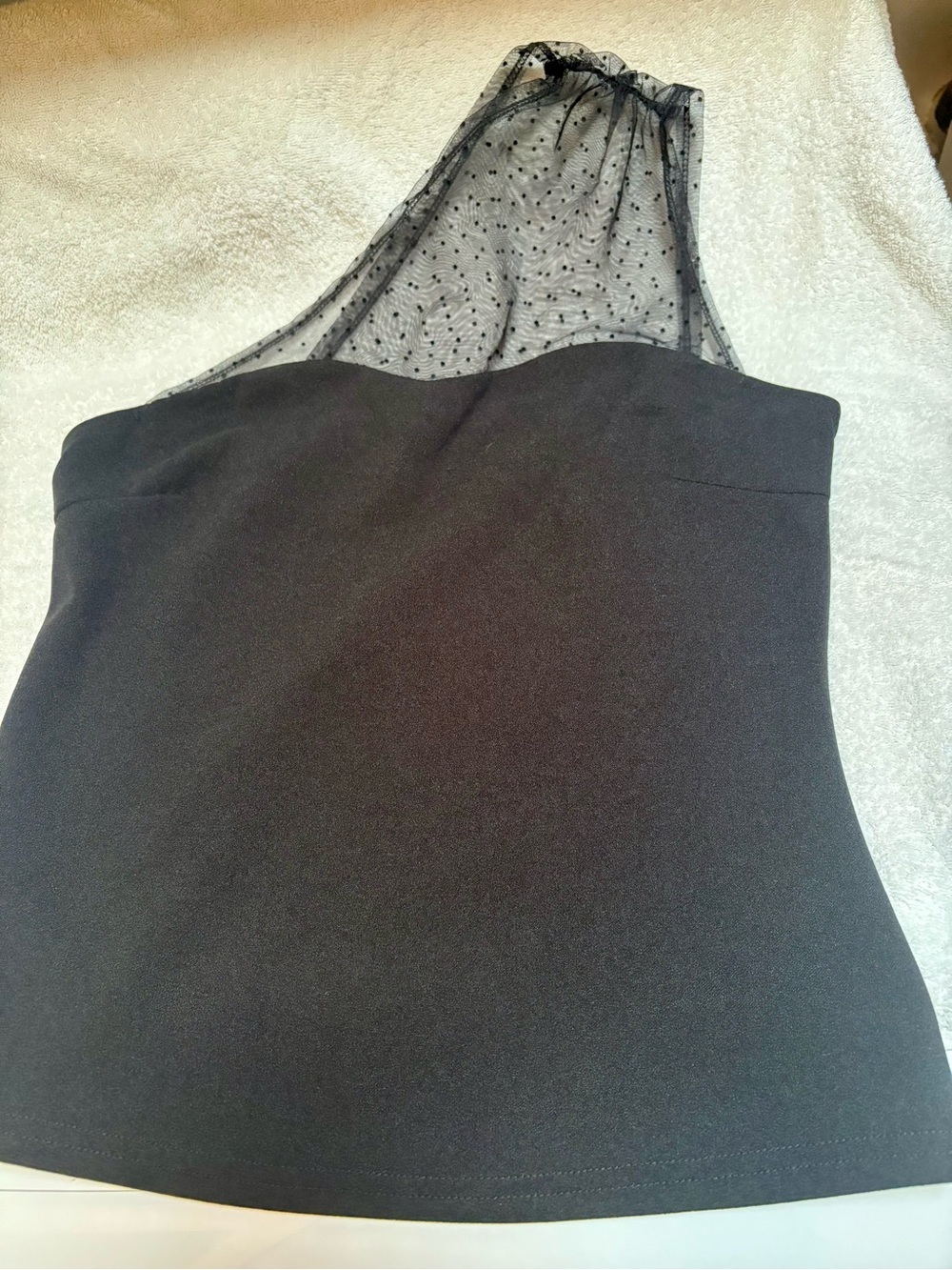 Black One-Shoulder Sheer Tank Top | NWOT
